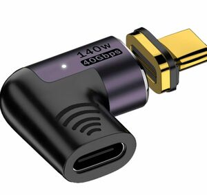 USB C マグネット 140W PD急速充電 USB 4.0 type c 変換アダプタ Type-Cデバイス NEW L字型