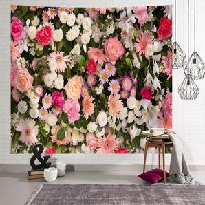 タペストリー金具付39　バラの壁　結婚式　撮影背景　ブライダル　壁装飾　デコレーション　ロマンチック　花束　模様替え　壁一面