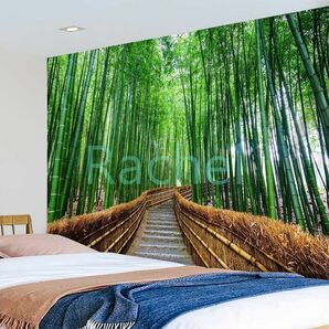 タペストリー金具付E15　竹林　京都　嵐山　竹林の小径　撮影背景　観光スポット　背景布　癒し　緑　壁掛け　デコレーション