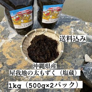 沖縄県産太もずく1kg(500g×2パック)太くて長～い塩蔵もずく沖縄特産品 送料無料