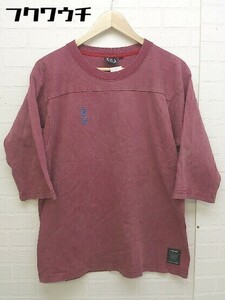 ◇ 430 フォーサーティー FOURTHIRTY 七分袖 Tシャツ カットソー サイズ2 ボルドー系 メンズ