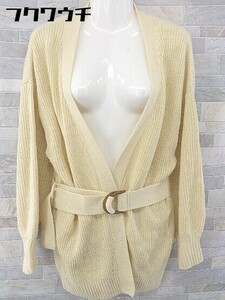 * * natural couture NICE CLAUP waist belt attaching long sleeve knitted cardigan size F beige group lady's 