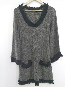 * VICKY Vicky fringe long sleeve Mini knitted One-piece size 2 dark gray series lady's P