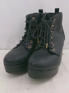 ◇ Heather Heather Lace Up Side Zip Chanky Heel Short Boots Shount