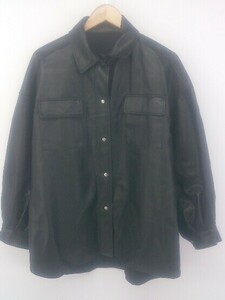 * INGNI wing fake leather long sleeve shirt jacket size M black lady's E