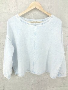 ◇ bulle de savon ビュルデサボン ショート丈 長袖 Tシャツ カットソー F ライトブルー系 レディース