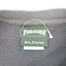 ◇ THRASHER スラッシャー ロゴ バックプリント コットン100％ クルーネック 半袖 Tシャツ サイズS ネイビー メンズ E_画像4