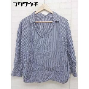* JOURNAL STANDARD Journal Standard stripe long sleeve blouse cut and sewn blue group lady's 