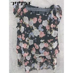 * * ELLE L tag attaching regular price 1.6 ten thousand jpy total pattern no sleeve cut and sewn size 9 black multi lady's 