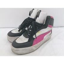 ◇ PUMA KARMEN REBELLE MID 387213-03 厚底 スニーカー シューズ サイズ 24cm ホワイト ブラック ピンク レディース E_画像1