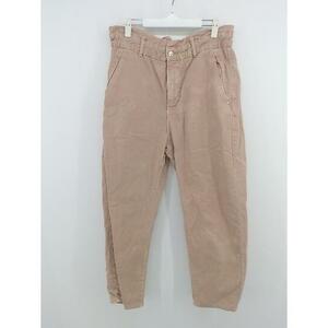 ◇ ZARA ザラ ハイウエスト デニム テーパード パンツ サイズ EUR 42 USA 10 MEX 32 ピンク レディース P