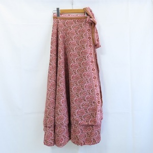 〓 新品 〓 巻きスカート 〓　ラップスカート　2枚重ね　エスニック　アジアン　サリー　レンガ　民族衣装　おしゃれ　〓A063