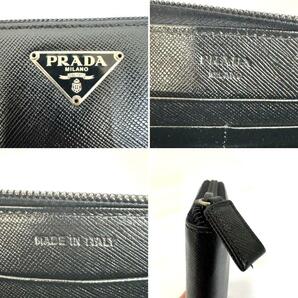 美品 PRADA プラダ サフィアーノ ラウンドファスナー 長財布 ブラック 三角ロゴの画像8