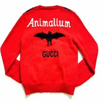 美品/希少 GUCCI グッチ アニマリエ グッチョリ マルチアニマル Animalium セーター ニット L相当 レッド_画像2