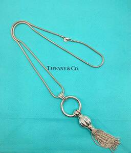 蘇や(PAY32)1円スタート！アクセサリー　ティファニー　TIFFANY＆Co.　ヴィンテージタッセル　ロングネックレス　中古品　コンパクトサイズ