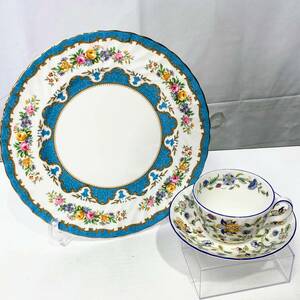 蘇さ(FY1107) 洋食器 MINTON ミントン カップ＆ソーサー ハドンホール プレート クラウンスタッフォードシャー おまとめ 中古品 80サイズ