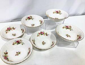 蘇さ(KuY1107)　洋食器　Royal Albert　ロイヤルアルバート　MOSS ROSE　モスローズ　ボウル　皿　アンティーク　セット　中古品　60サイズ