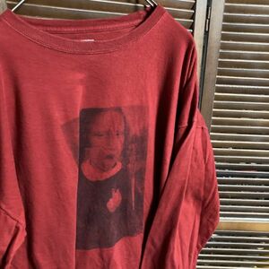 AECL 1スタ 赤 アート 長袖 Tシャツ ロンT モナリザ コラージュ 芸術 ファック 90s 00s ビンテージ 古着 ベール 卸 仕入れ