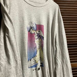 AEDE 1スタ グレー アニメ 長袖 Tシャツ ロンT エヴァンゲリオン 綾波レイ ピンナップガール 90s 00s ビンテージ 古着 卸 仕入れ