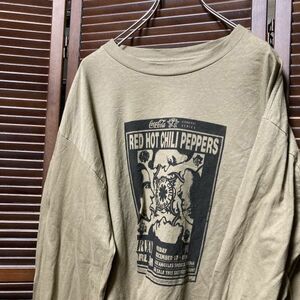 AEEQ 1スタ ベージュ バンド 長袖 Tシャツ ロンT レッドホットチリペッパーズ レッチリ - 90s 00s ビンテージ 古着 卸 仕入れ