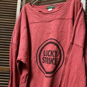 AEEP 1スタ 赤 タバコ 長袖 Tシャツ ロンT ラッキーストライク LUCKY STRIKE - 90s 00s ビンテージ 古着 卸 仕入れ