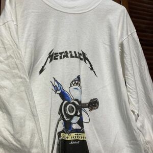 AEVB 1スタ USA製 白 キャラ 長袖 Tシャツ ロンT メタリカ METALLICA スティッチ 00s ビンテージ 古着 ベール 卸 仕入れ