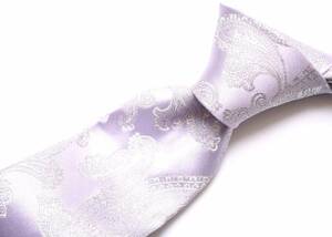 ＊IKE BEHAR＊お洒落な薄紫のペーズリーシルクネクタイ　アメリカ製　■新品■アイクベーハー