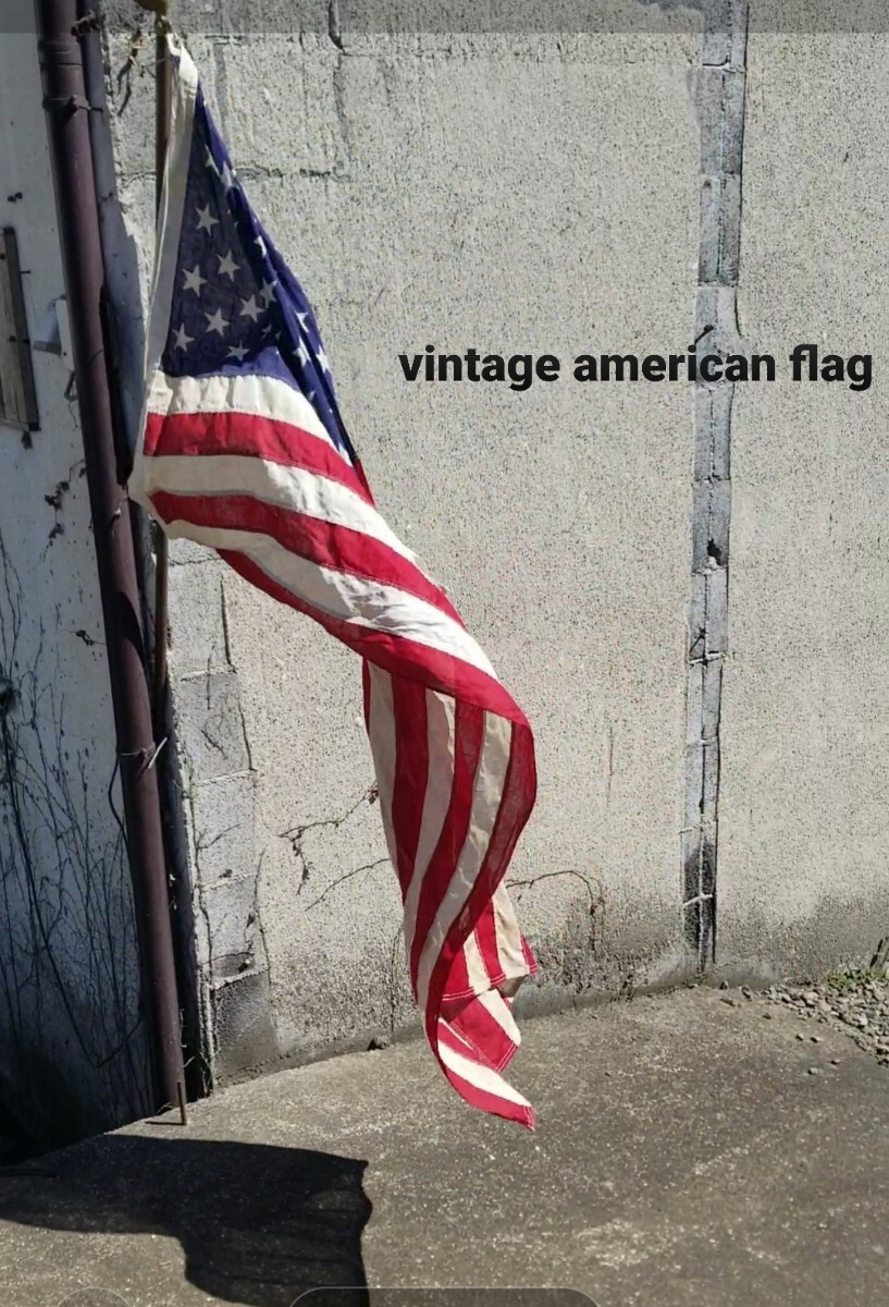 vintage american flag USA製 アメリカ国旗 アメリカンフラッグ 旗, ハンドメイド作品, インテリア, 雑貨, パネル, タペストリー