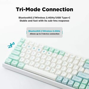 ☆ 3 -режим подключение Hot Swap Mechanical Keyboard Mint Green Высококачественное безопасное безопасность