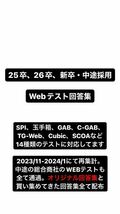 【独自作成+回答集11種類】Webテスト解答集 回答集 25卒 26卒 新卒 中途 転職 対応 新型 玉手箱 SPI C-GAB GAB TG-Web 適性検査 筆記 面接_画像2