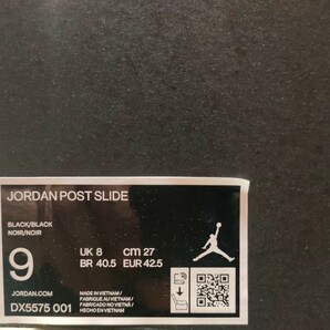 新品 未使用 NIKE JORDAN POST SLIDE サンダル 27cm US9 ナイキ ジョーダン ブラック 黒の画像7