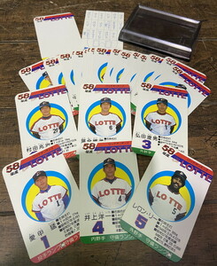 S-17◆タカラ プロ野球カードゲーム 58年度 ロッテオリオンズ 選手カード 昭和 当時物 1983年
