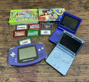 S-191◆1円～◆GBA SP 本体 ソフト まとめ ゲームボーイアドバンス ポケモン マリオ ロックマン他 Nintendo リーフグリーン