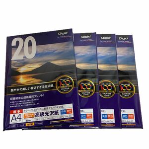 ナカバヤシ 写真用紙 高級光沢紙 光沢 厚手 A4判 20枚×4セット販売JPPG-A4-20