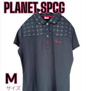 プラネット ゴルフ PLANET SPCG ゴルフウェア ダークグレー レディース 半袖ポロシャツ