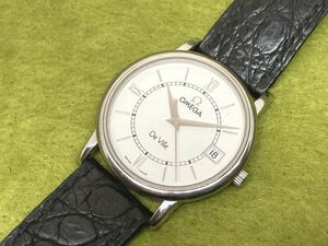 ☆メンズ オメガ OMEGA デビル 196.2532 cal.1532 クォーツ デイト 稼働美品 腕時計 尾錠付き