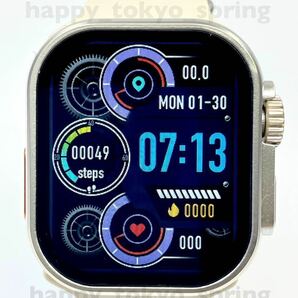 新品 Apple Watch Ultra2 代替品 2.19インチ 大画面 S9 スマートウォッチ 通話 音楽 多機能 健康 スポーツ 防水 血中酸素 android 血圧の画像2
