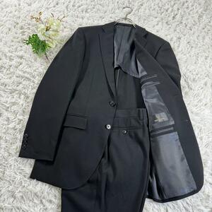 極美品 入手困難 ジャンニバレンチノ GIANNI VALENTINO ブラックスーツ セットアップ XLサイズ 冠婚葬祭 フォーマル ビジネス