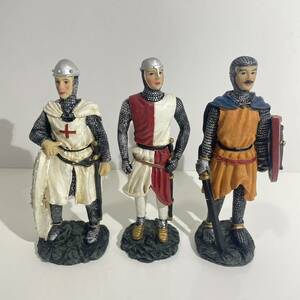 当時物 中世ヨーロッパ 重騎士 フィギュア 3種 まとめ売り アーマーナイト 西洋置物 鎧 甲冑 現状品