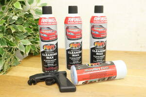 ★3本セット★ FW1 洗車＆ワックス CLEANING WAX カーワックス ニューポート タオル付 8URR198