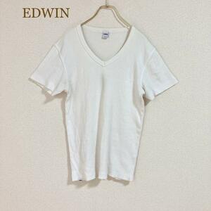 エドウィン L 半袖Ｔシャツ Vネック カットソー ホワイト