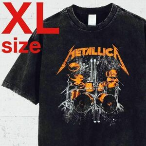 メタリカ　METALLICA　ドラム　ロック　バンド　Tシャツ　ブラック　XL