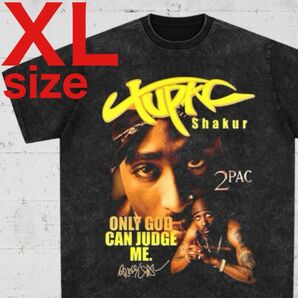 2PAC　TUPAC　ONLY GOD ME　ラップ　Tシャツ　ブラック　XL