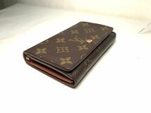 351 美品　1円 LOUIS VUITTON ルイヴィトン M61730 モノグラム ポルトモネ ビエ トレゾール 二つ折り 財布 ブラウン系_画像4