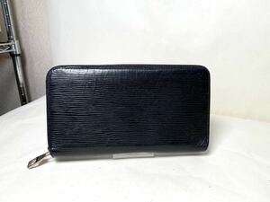 385 1円 ■美品■ LOUIS VUITTON ヴィトン M63852 エピ ジッピー オーガナイザー ラウンドファスナー 長財布 ウォレット ブラック系