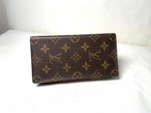 389 美品　1円 LOUIS VUITTON ルイヴィトン M61823 モノグラム ポルトバルール カルトクレディ 二つ折り 長財布 ウォレット ブラウン系 