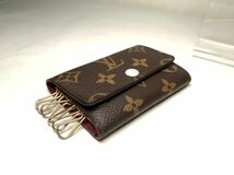 436 本物保証 1円~ 美品 LOUISVUITTON フューシャ 6連キーケース ミュルティクレ6 モノグラム ゴールド金具 ピンク ルイヴィトン_画像3