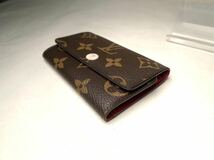 436 本物保証 1円~ 美品 LOUISVUITTON フューシャ 6連キーケース ミュルティクレ6 モノグラム ゴールド金具 ピンク ルイヴィトン_画像4