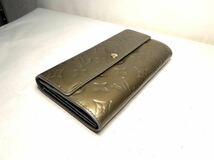 507 1円 LOUIS VUITTON ヴィトン ヴェルニ モノグラム ポルトフォイユ サラ 二つ折り長財布 M93524 レッド系　ウォレット _画像5