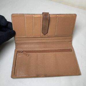 1円 ■HERMES エルメス ベアンクラシック ヴォーエプソン ゴールド金具 二つ折り 長財布 ウォレット □B刻印 ブラウンの画像7